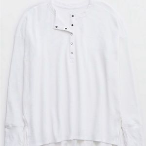Aerie Offline Waffle Knit Henley Long Sleeve Tee- size medium